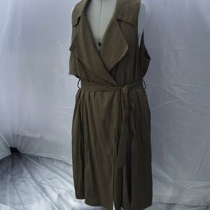 Anthropologie Hollis Tie Front Trench Vest